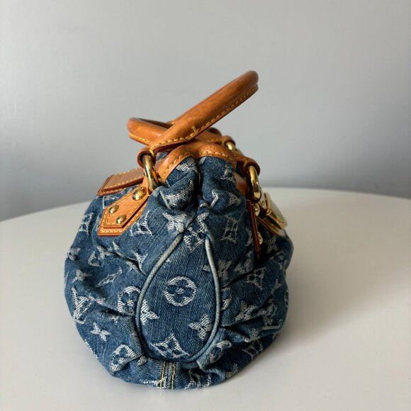 Louis Vuitton Monogram Denim Pleaty Blue Handbag 2005 VI0085 - Picture 4 of 11